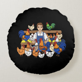 Landbouw Illustratie Kunstwerk Rond Kussen