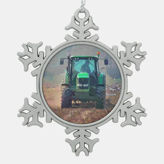 LANDBOUW TIN SNEEUWVLOK ORNAMENT (Voorkant)