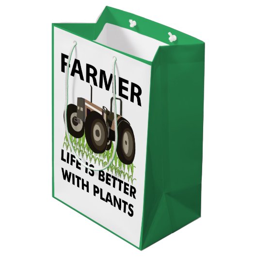 Landbouw Tractor Field Farmer Medium Cadeauzakje (Achterkant Gekanteld)