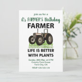 Landbouw Tractor Field Farmer's Birthday Kaart (Staand voorkant)