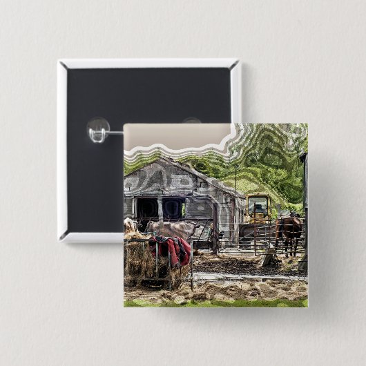 LANDBOUW VIERKANTE BUTTON 5,1 CM (Voorkant /achterkant)