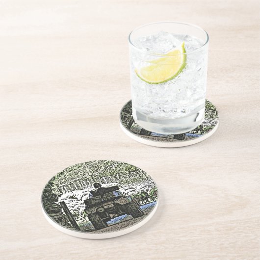 LANDBOUW ZANDSTEEN ONDERZETTER (Zijkant)