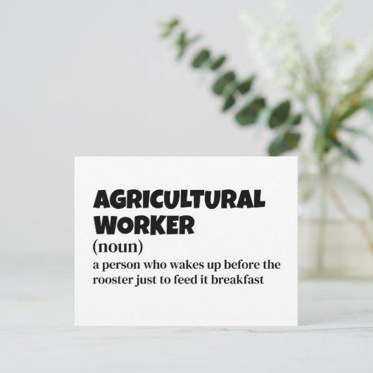 Landbouwarbeider - Grappige definitie Feestdagenkaart (Staand voorkant)