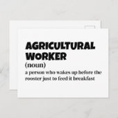 Landbouwarbeider - Grappige definitie Feestdagenkaart (Voorkant / Achterkant)