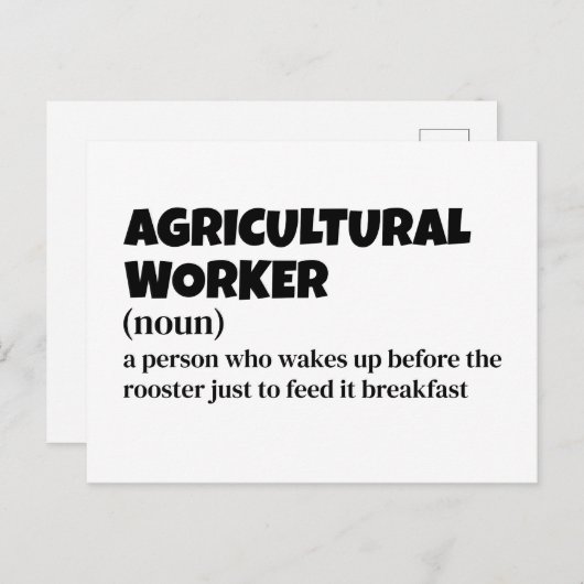Landbouwarbeider - Grappige definitie Feestdagenkaart (Voorkant / Achterkant)