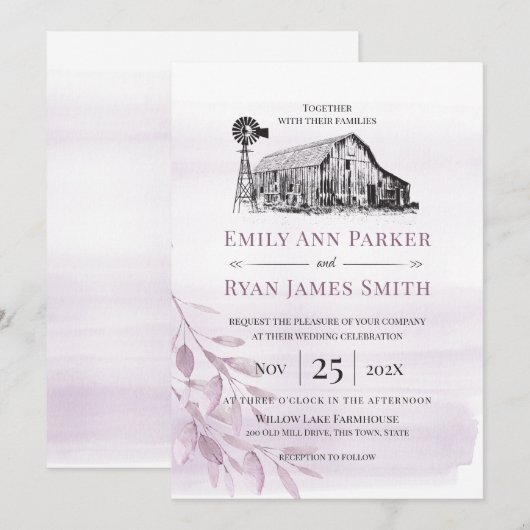 Landbouwareaal Barn Sketch Kaart (Voorkant / Achterkant)