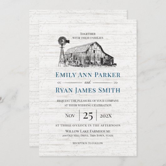 Landbouwareaal Barn Sketch Kaart (Voorkant / Achterkant)