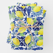 Landbouwareaal in Oostenrijk Blauwe Floral Inpakpapier Vel (In situ)