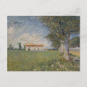 Landbouwbedrijf in een Briefkaart van tarweveld