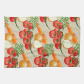  landbouwbedrijf Rustic Taupe Waterverf Veggies Theedoek (Horizontaal)