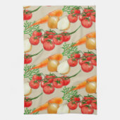  landbouwbedrijf Rustic Taupe Waterverf Veggies Theedoek (Verticaal)