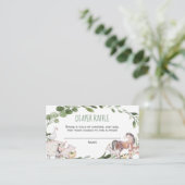 Landbouwdieren baby shower-luierrolkaarten informatiekaartje (Staand voorkant)