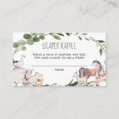 Landbouwdieren baby shower-luierrolkaarten informatiekaartje (Voorkant)