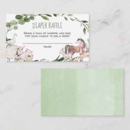 Landbouwdieren baby shower-luierrolkaarten informatiekaartje