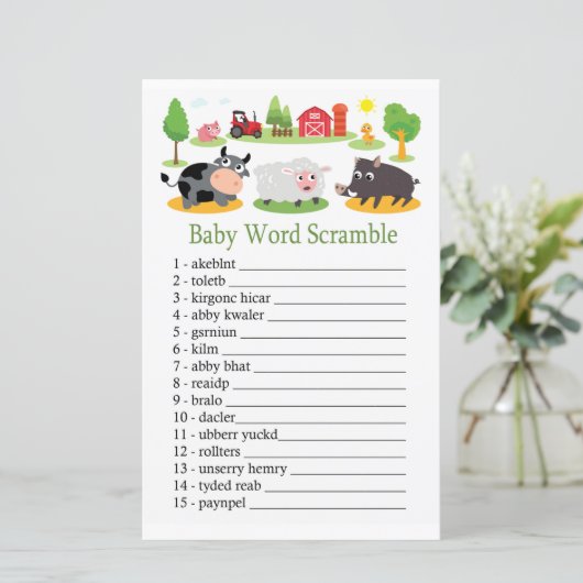 Landbouwdieren Baby tekstrammer (Staand voorkant)