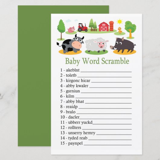 Landbouwdieren Baby tekstrammer (Voorkant / Achterkant)