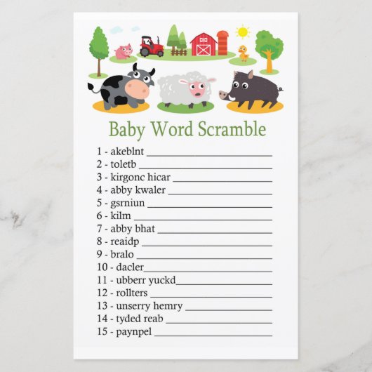 Landbouwdieren Baby tekstrammer (Voorkant)