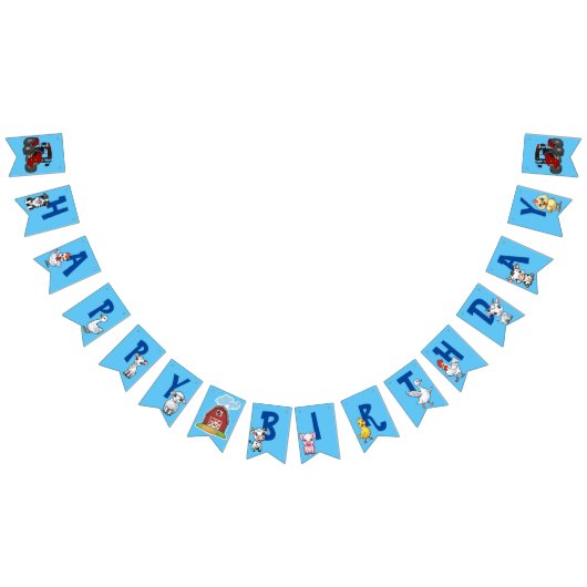 Landbouwdieren Blauwe achtergrond Verjaardag Vlaggetjes (Alle)