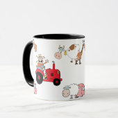 Landbouwdieren en trekkers mok (Voorkant links)