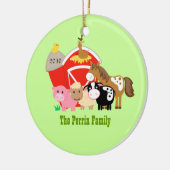 LANDBOUWDIEREN KUNNEN AANGEPASTE kerstversiering Keramisch Ornament (Links)