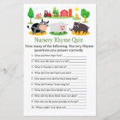 Landbouwdieren Nursery Rhyme Quiz baby shower wild (Voorkant)