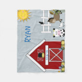 Landbouwdieren, paarden, Koe, lammeren Fleece Deken (Voorkant)