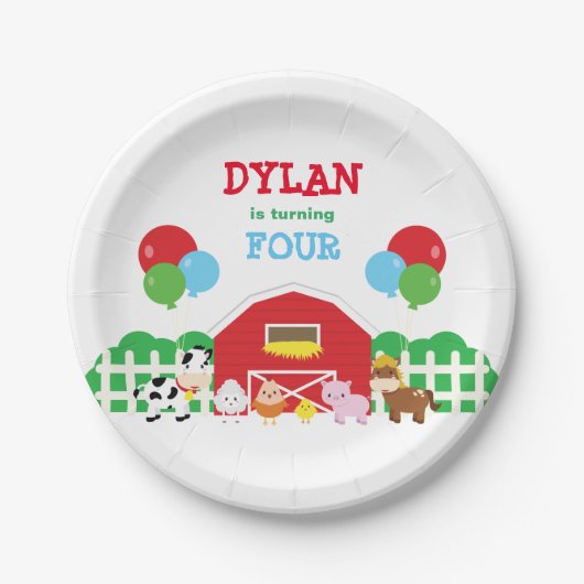 Landbouwdieren Papieren Bordje (Voorkant)