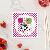Landbouwdieren Roze Koe 4e verjaardag Napels Servet (Insitu)