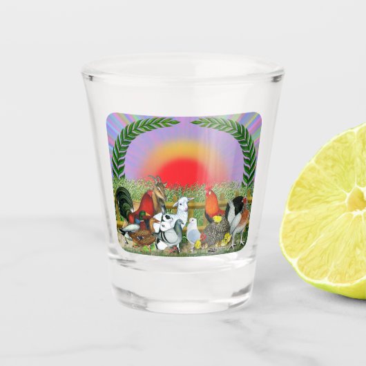 Landbouwdieren Shot Glas (Voorkant)