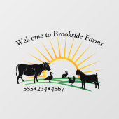 Landbouwdieren Zonneopstijg Raamsticker (Vel)