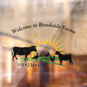 Landbouwdieren Zonneopstijg Raamsticker (Vel 2)