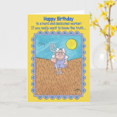 LANDBOUWER IN de Kaart van de Verjaardag van het (Gele Bloem)