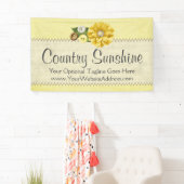 Landbouwerij Gele Buttonnen en Bloem Spandoek (Insitu)