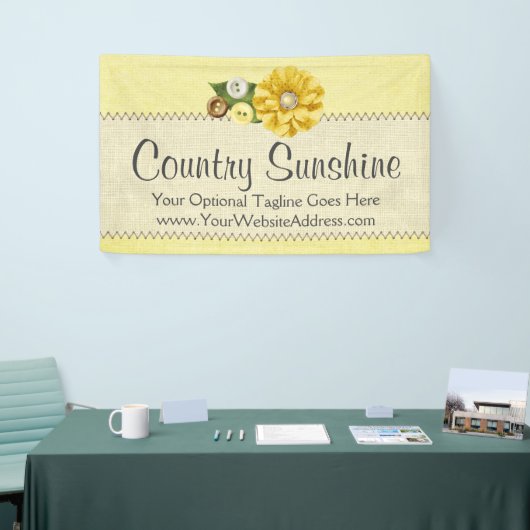 Landbouwerij Gele Buttonnen en Bloem Spandoek (Beurs)