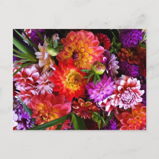 Landbouwers brengen bloemen op de markt briefkaart (Voorkant)