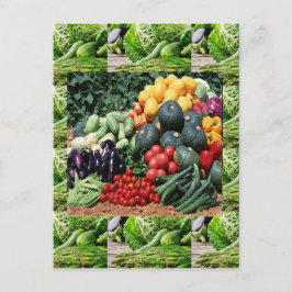 Landbouwers brengen veggie delight chefs cuisine i briefkaart