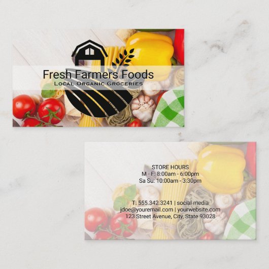 Landbouwers brengen Visitekaartje van verse produc (Voorkant / Achterkant)