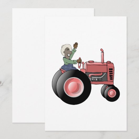 Landbouwers die een trekkeruitnodiging uitzenden kaart (Voorkant / Achterkant)