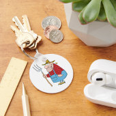 Landbouwers die een vork dragen sleutelhanger