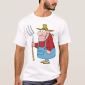 Landbouwers die een vork dragen t-shirt (Voorkant)