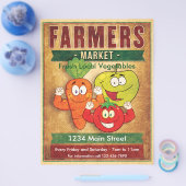 Landbouwers die groenten en fruit op de markt bren flyer (Enkel)