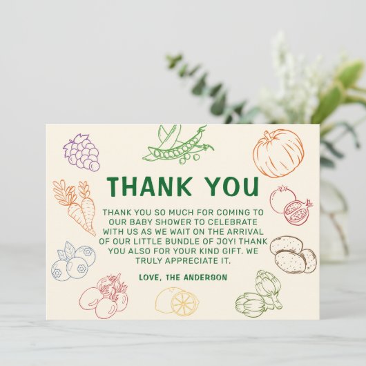 Landbouwers die lokaal worden geteeld bedankkaart (Staand voorkant)