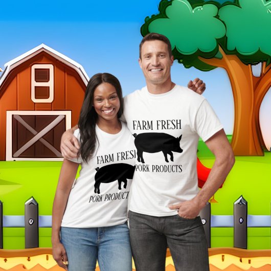 Landbouwers die verse varkensvleesproducten boerde t-shirt