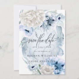 Landbouwers Elegant Floral Waterverf Blue Flowers Kaart