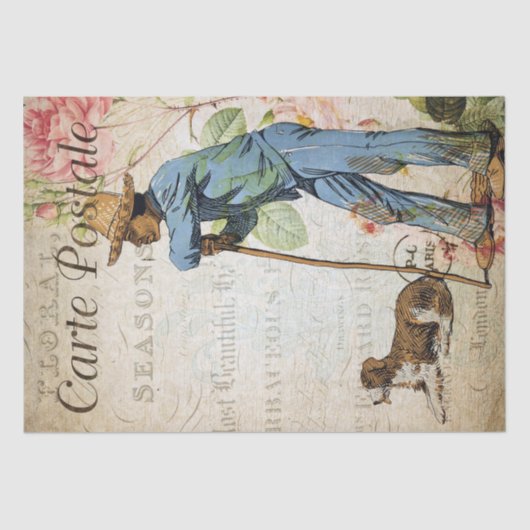 Landbouwers en hun hond tissuepapier (Voorkant)