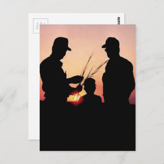 Landbouwers en zonnebanken briefkaart (Voorkant / Achterkant)