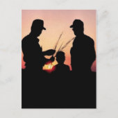 Landbouwers en zonnebanken briefkaart (Voorkant)