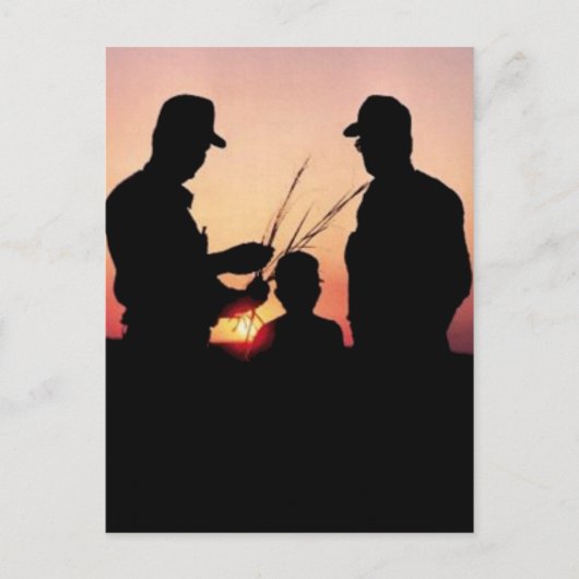 Landbouwers en zonnebanken briefkaart (Voorkant)