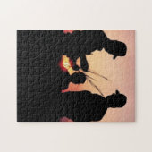 Landbouwers en zonnebanken legpuzzel (Horizontaal)