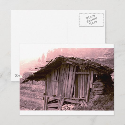 Landbouwers hut briefkaart (Voorkant / Achterkant)